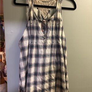 Free People Plaid Sleeveless Women's Top
